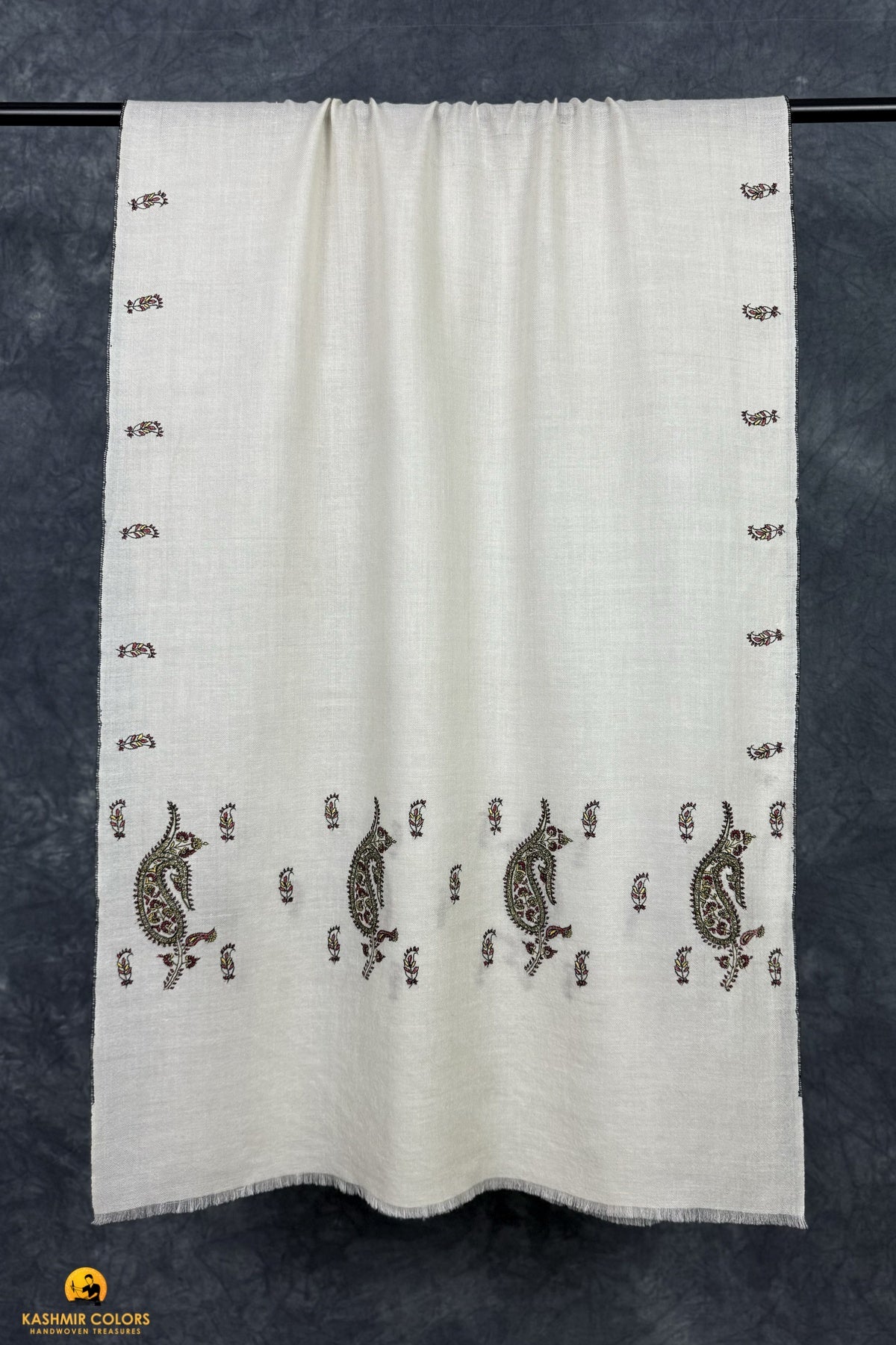 Paisley Border Hand Embroidered Stole