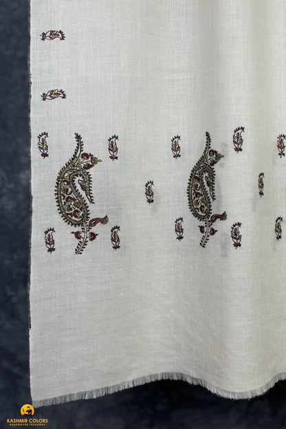 Paisley Border Hand Embroidered Stole