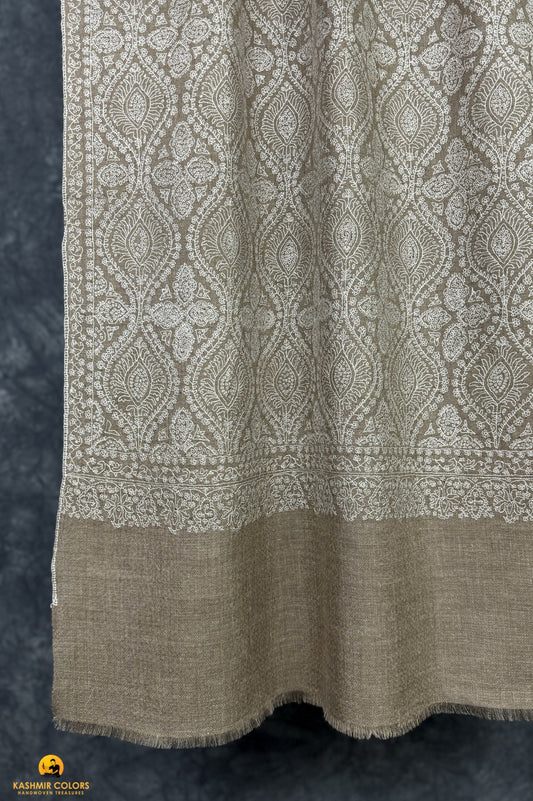 Natural Outline Hand Embroidered Stole