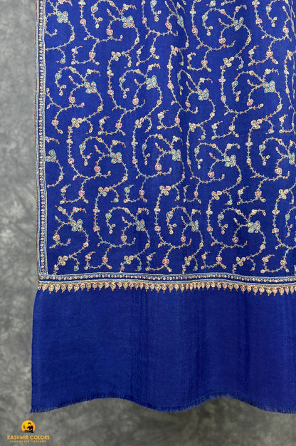 Navy Jaaldar Hand Embroidered Stole