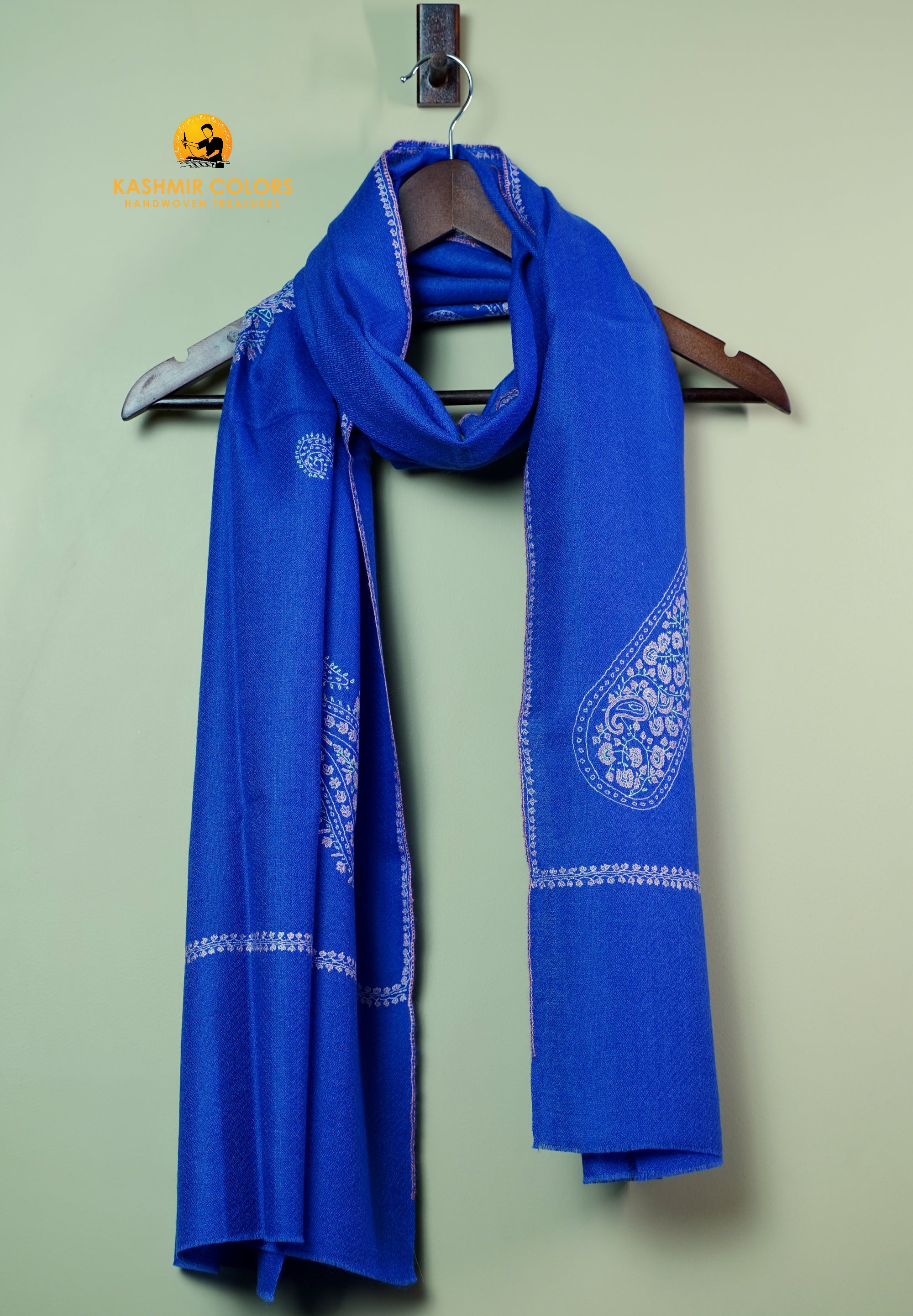 Royal Embroidered Cashmere Scarf, Shawl