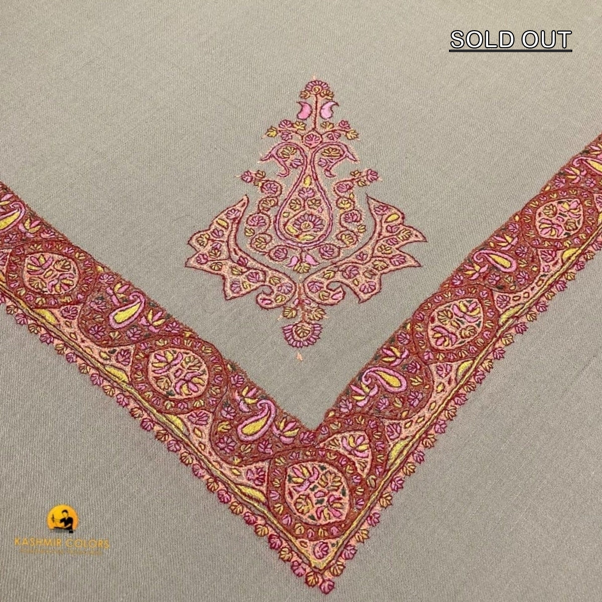 Hand Embroidered Ghutra Natural Brown