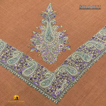 Hand Embroidered Ghutra Rust Color