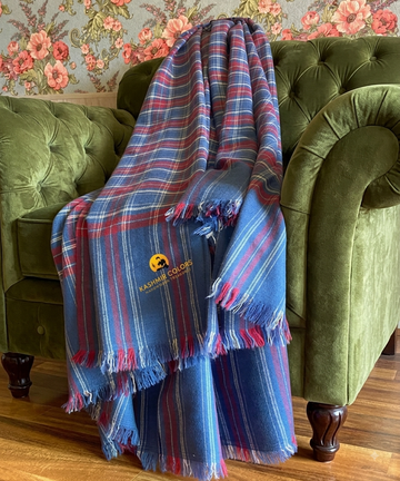 Pure Cashmere Pashmina | Plaid Check | Throw