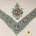Kashmir Colors Pure Cashmere Pashmina | Arabian Style | Natural White | Embroidered Ghutra