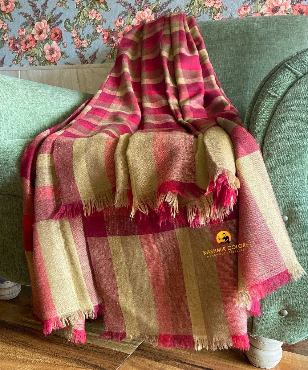 Kashmir Colors Pure Cashmere Pashmina | Buffalo Check | Throw