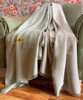 Kashmir Colors Pure Cashmere Pashmina | Pista Green / Ivory | Reversible Throw