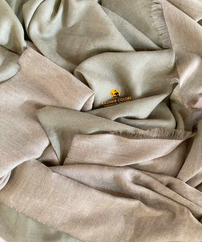 Kashmir Colors Pure Cashmere Pashmina | Pista Green / Ivory | Reversible Throw