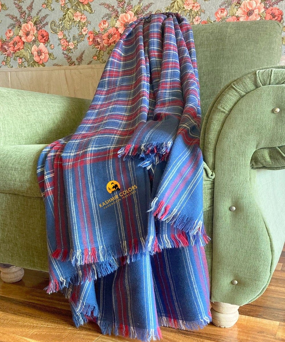 Kashmir Colors Pure Cashmere Pashmina | Plaid Check | Throw