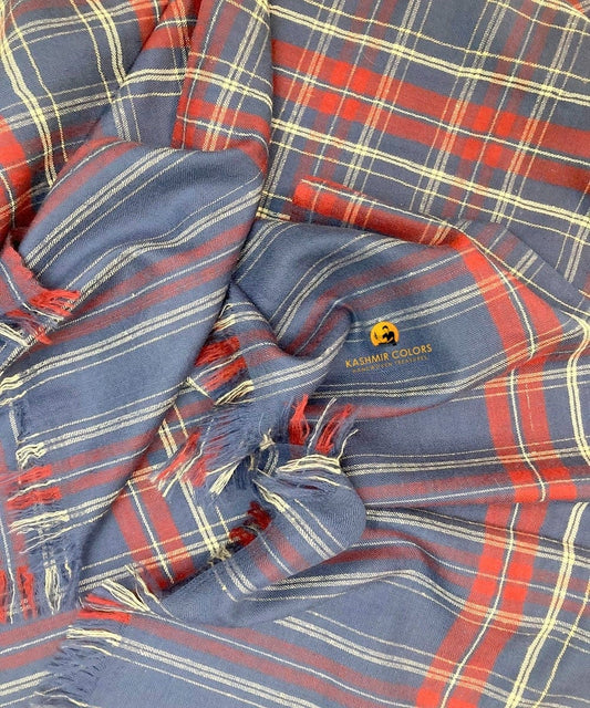 Kashmir Colors Pure Cashmere Pashmina | Plaid Check | Throw